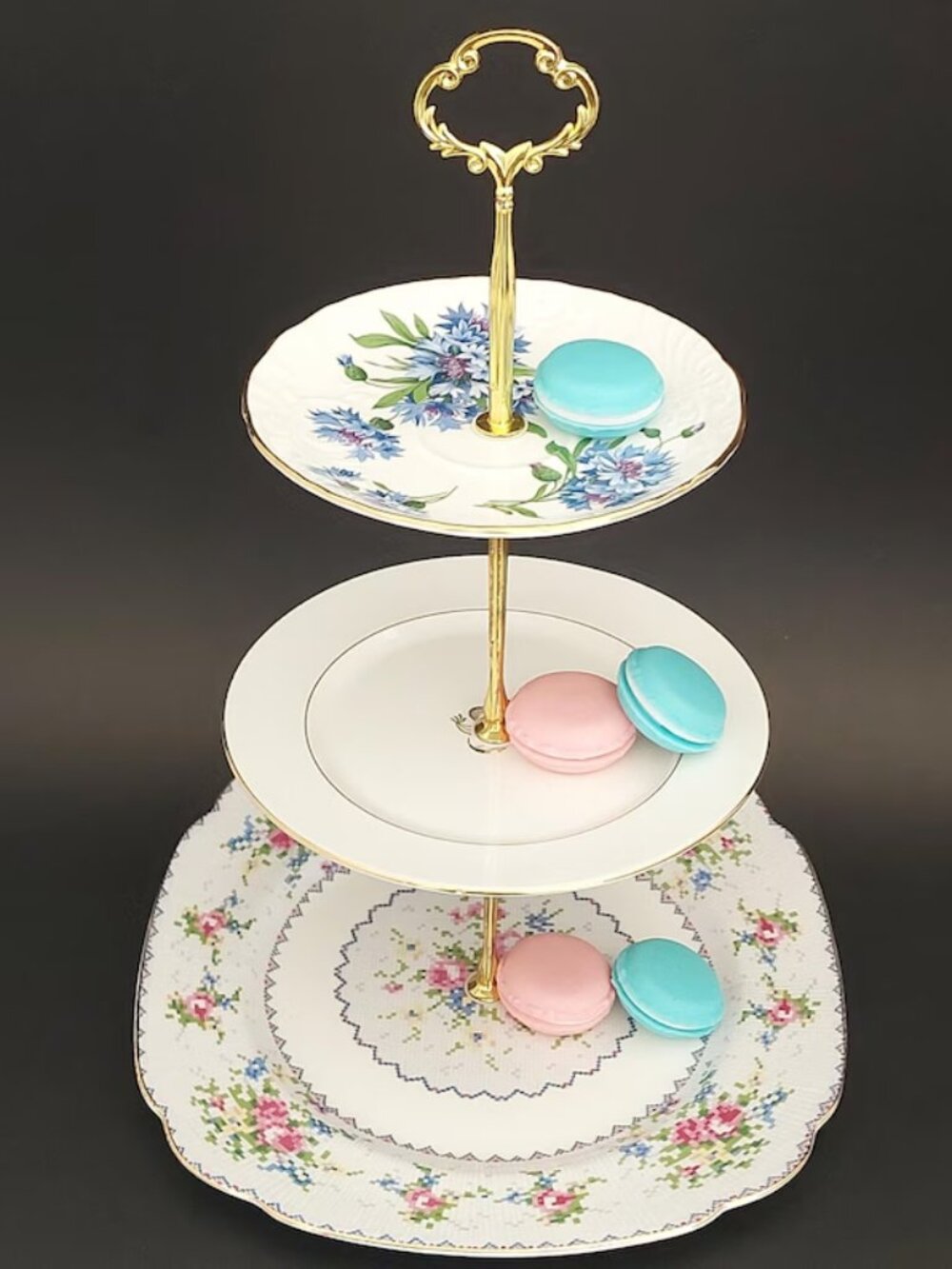 3 Tier Cake Stand English Bone China Royal Albert Tiered Serving Tray Afternoon